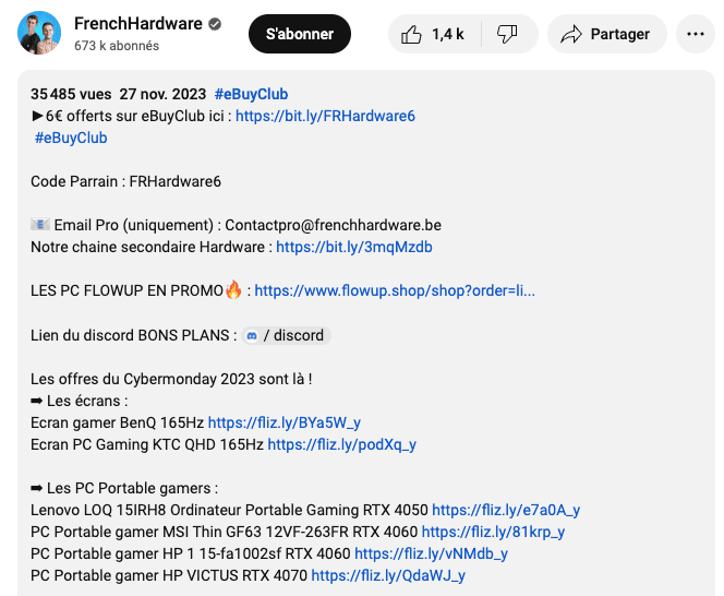 Exemple : le Black Friday traité sur French Hardware