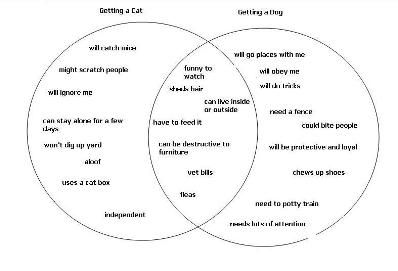 Venn diagram for compare and contrast