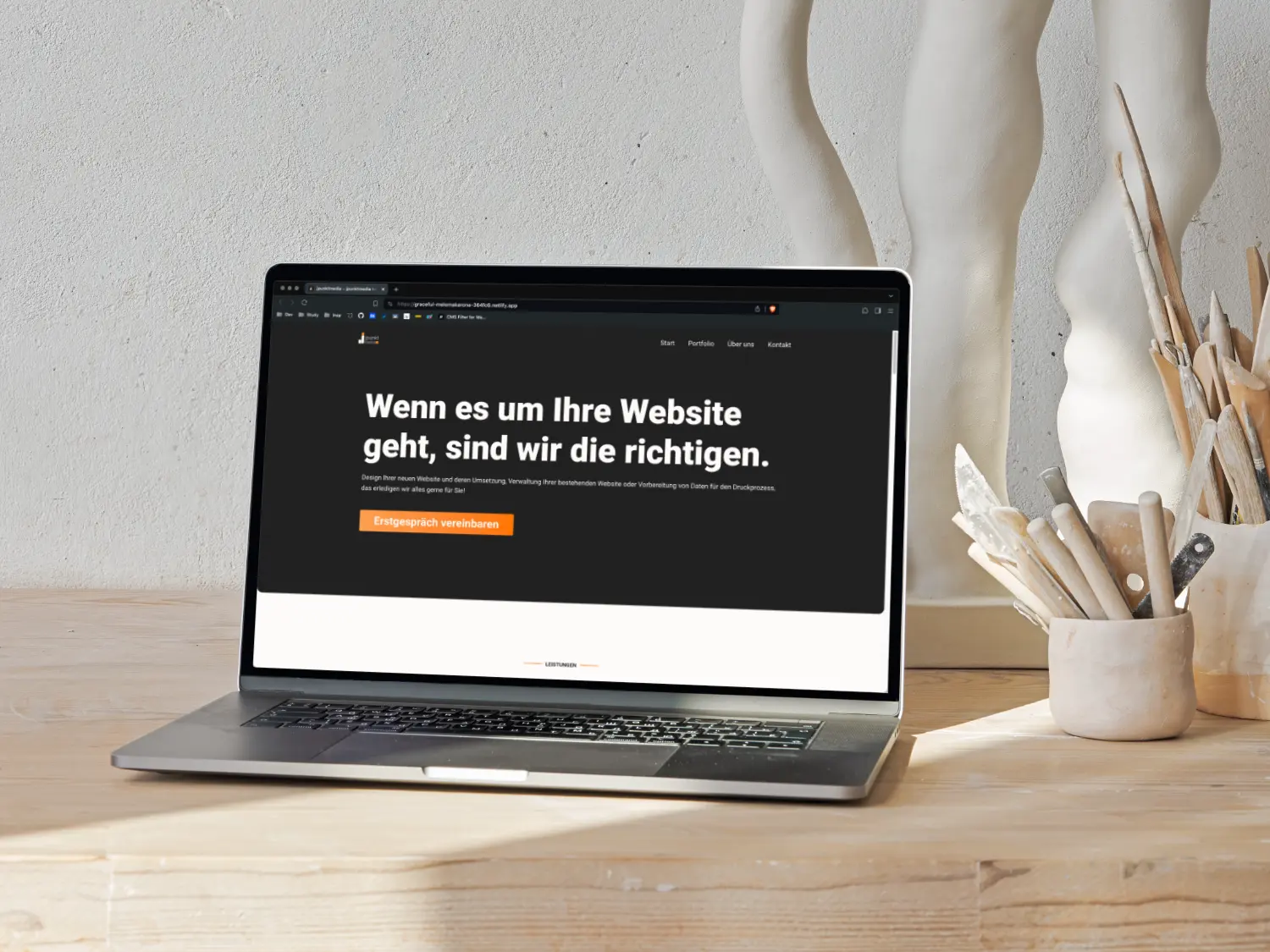jpunktmedia agency website design portfolio project mockup built with wordpress