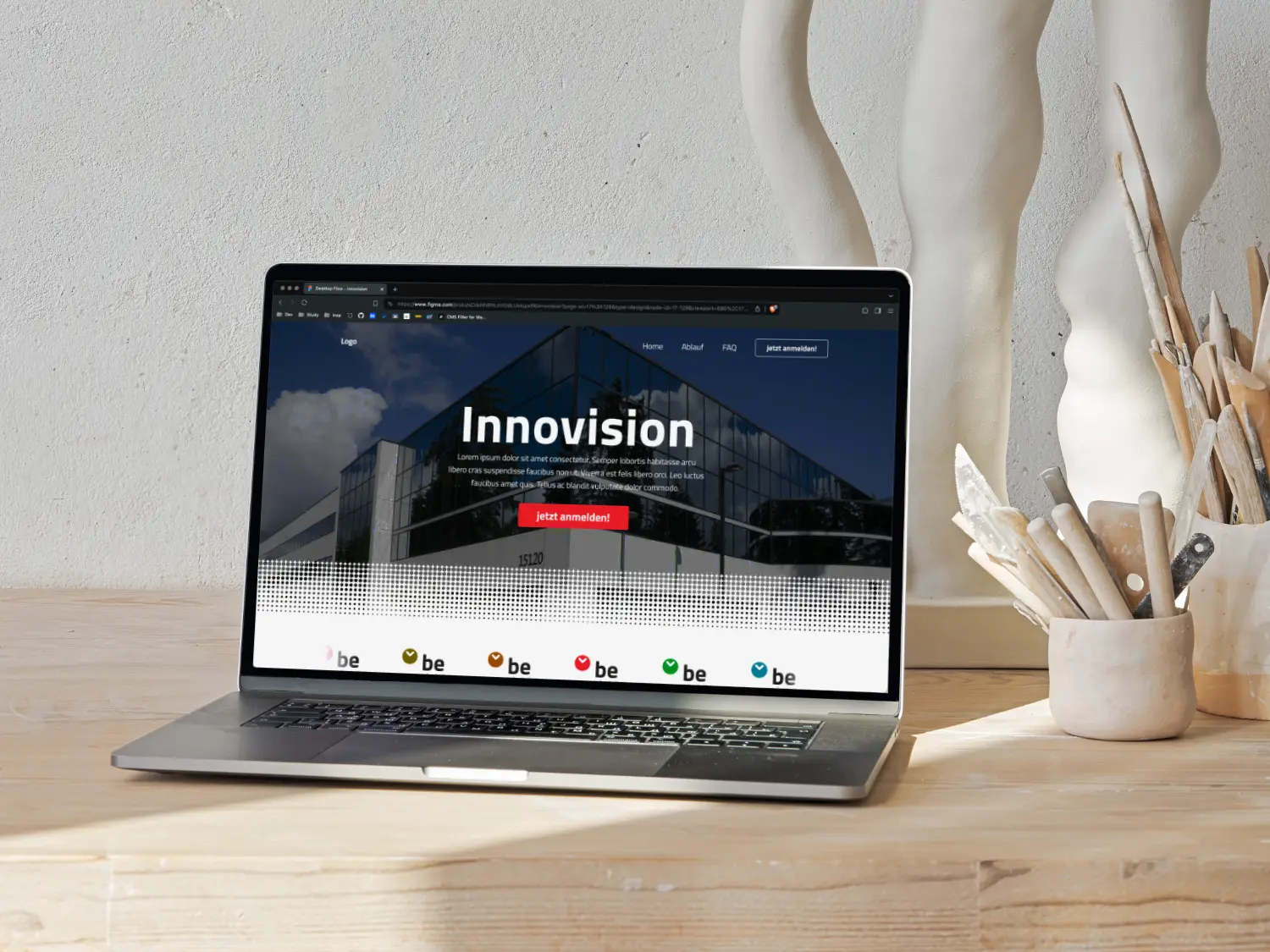 Innovision landing pageportfolio project mockup