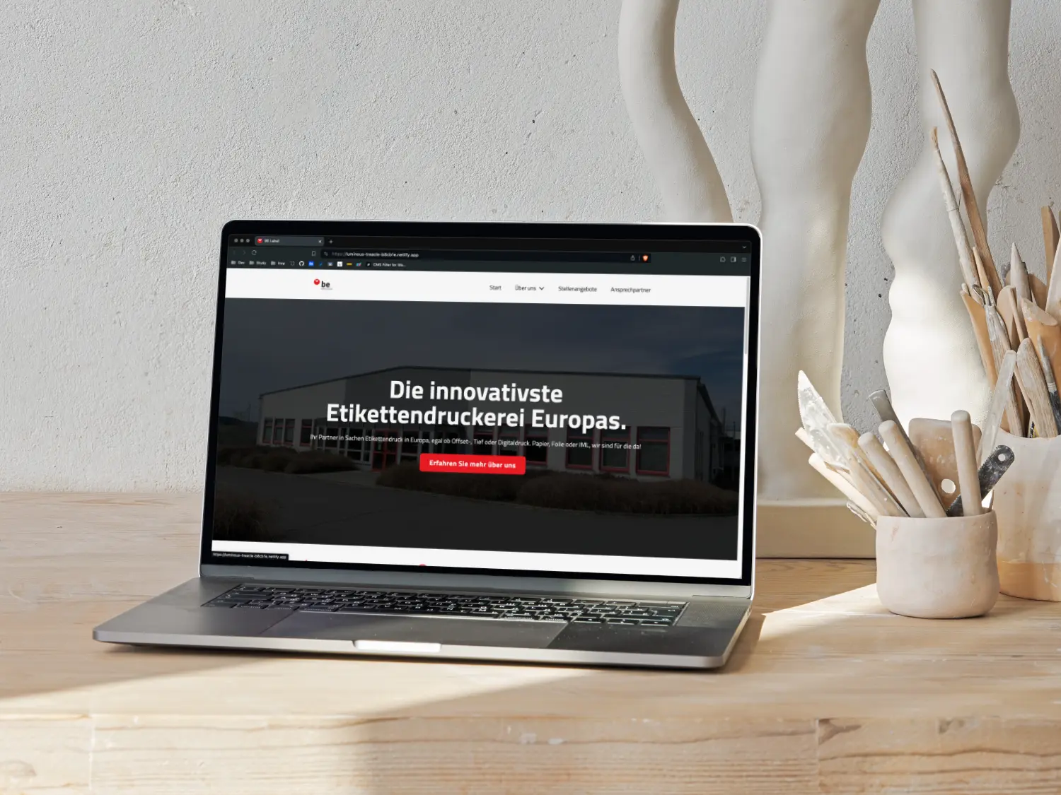Be Label website redesign portfolio project mockup