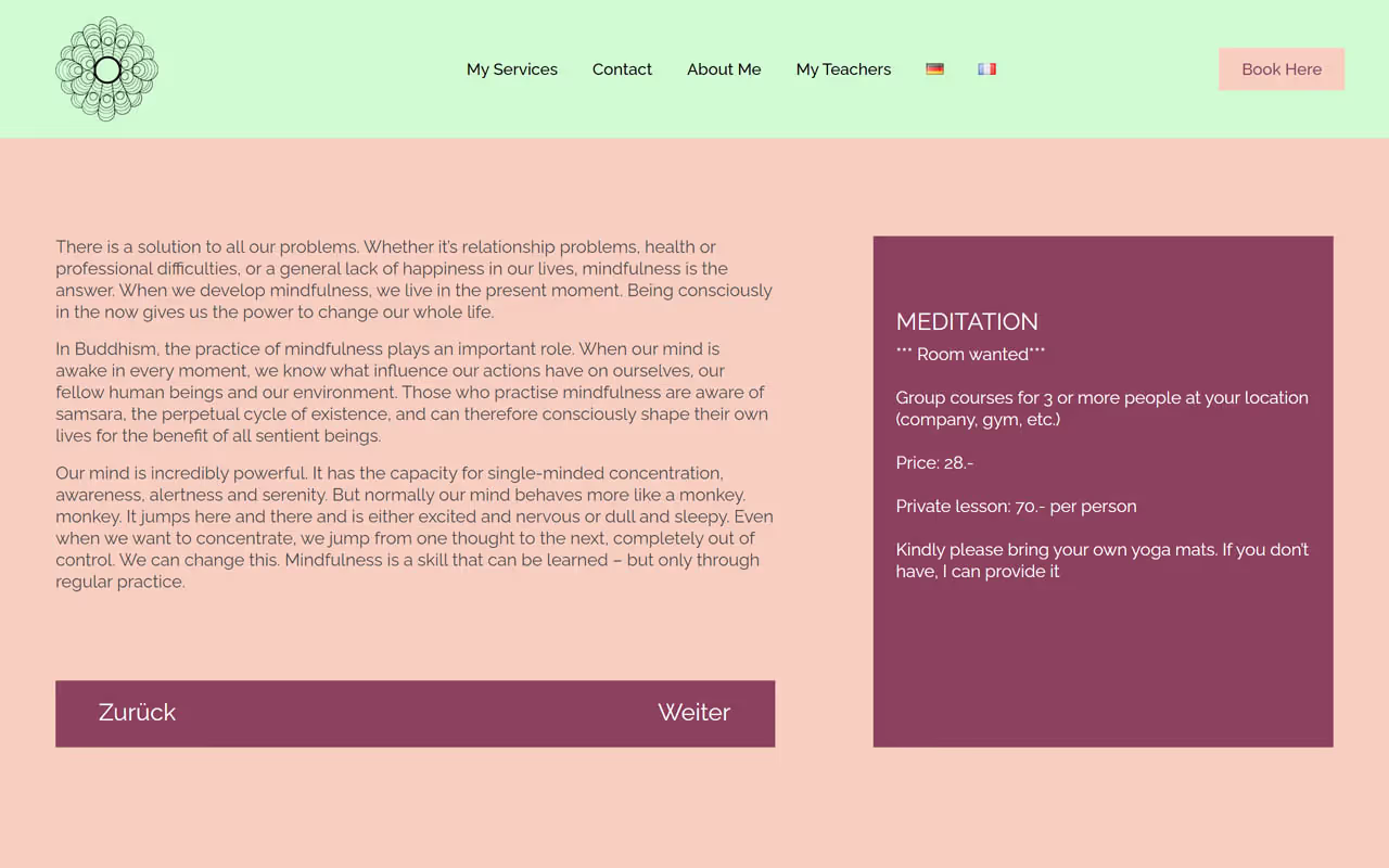 Homepage von Emilie Vollmer - Angebot
