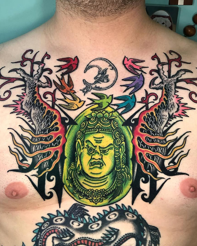 6Dita-traditional-chest-fudo-dragon-Spider-Web-Tattoo-Berlin