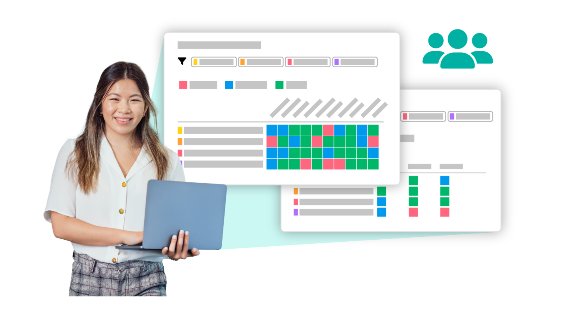 Teacher using Qridi digital learning portfolio platform to track student skills and competences across the whole school