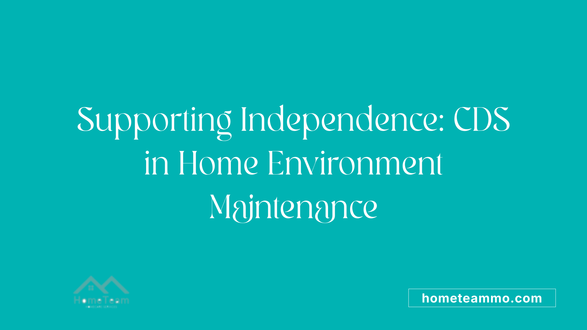 Supporting Independence: CDS in Home Environment Maintenance