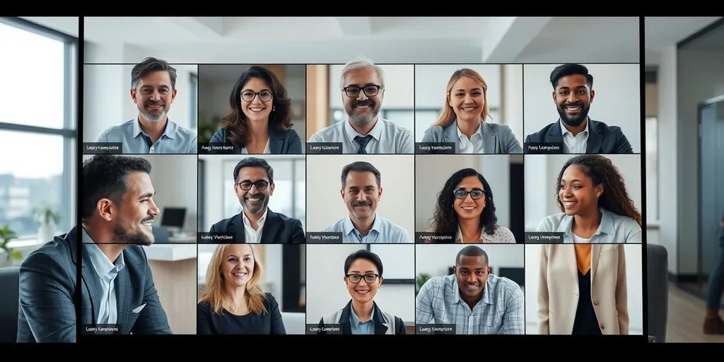 Professionals in a video conference call