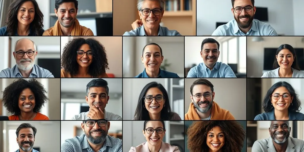 Professionals in a video conference call