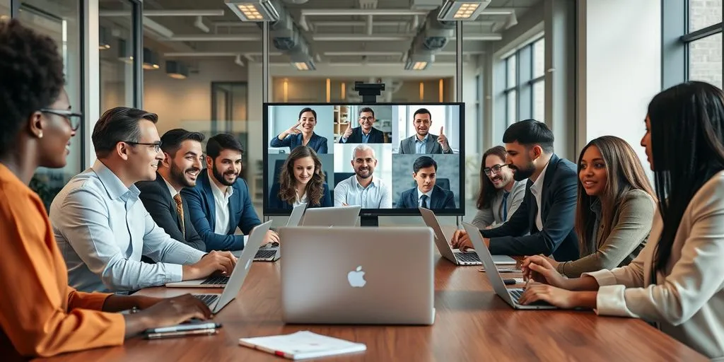 Professionals in a video conference