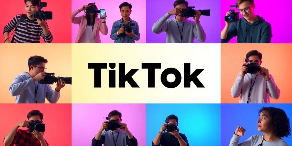 Diverse creators engaging in TikTok video production.