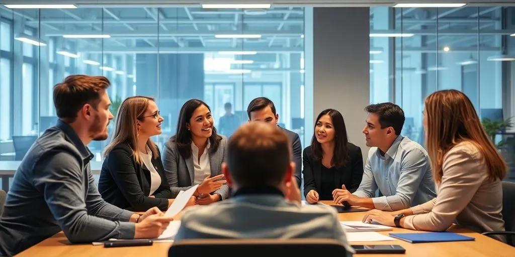 Team collaboratively managing a PR crisis in an office.
