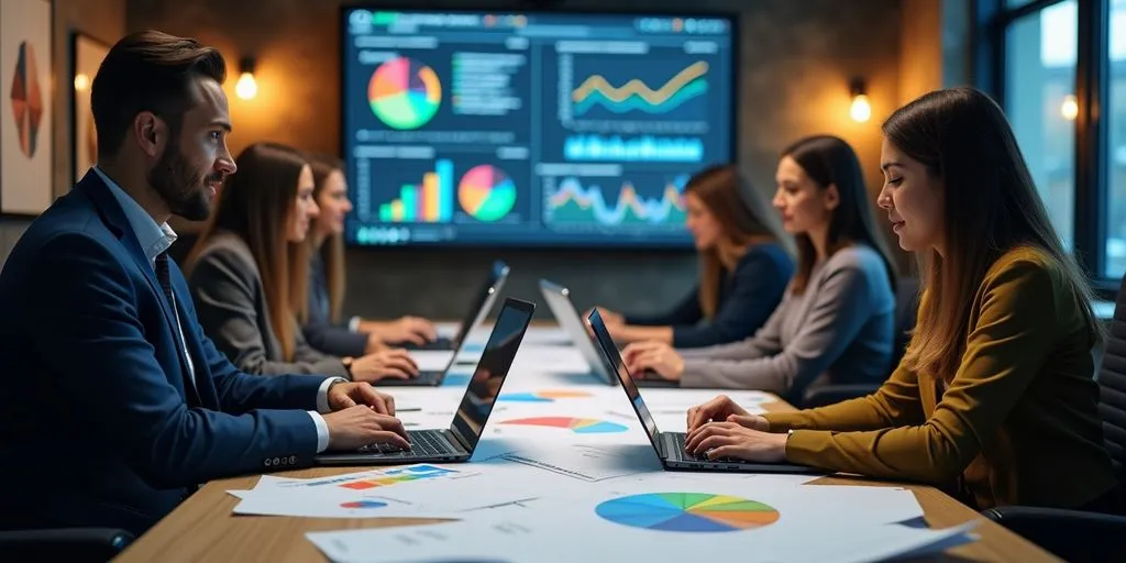 Team collaborating on Amazon PPC strategies in a modern office.