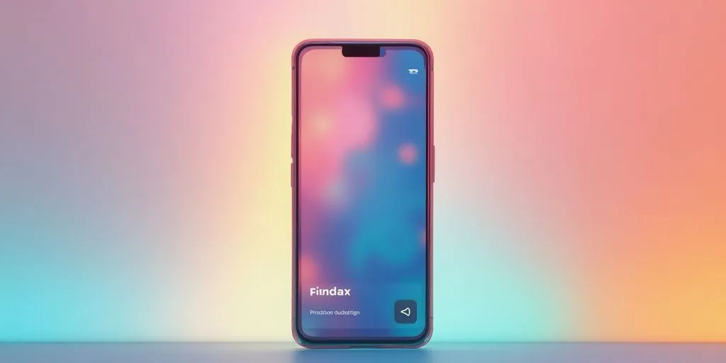 Modern smartphone displaying a colorful app interface.
