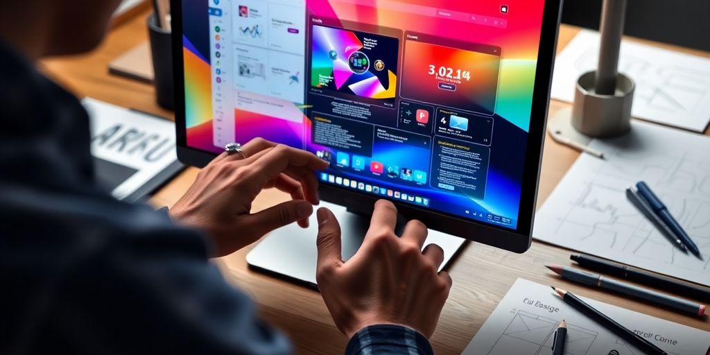 UX designer working on digital interface design.