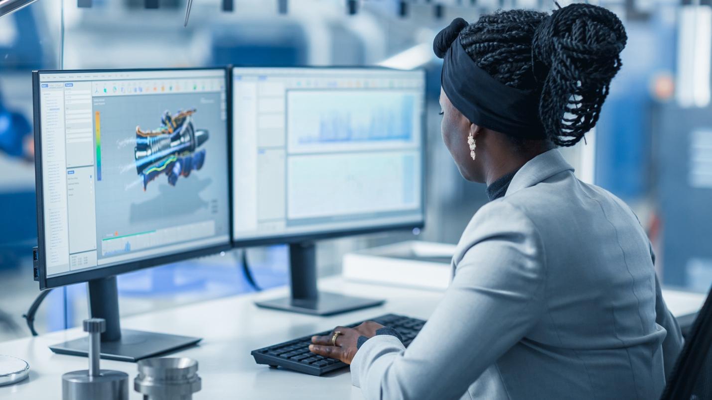 Woman using computer