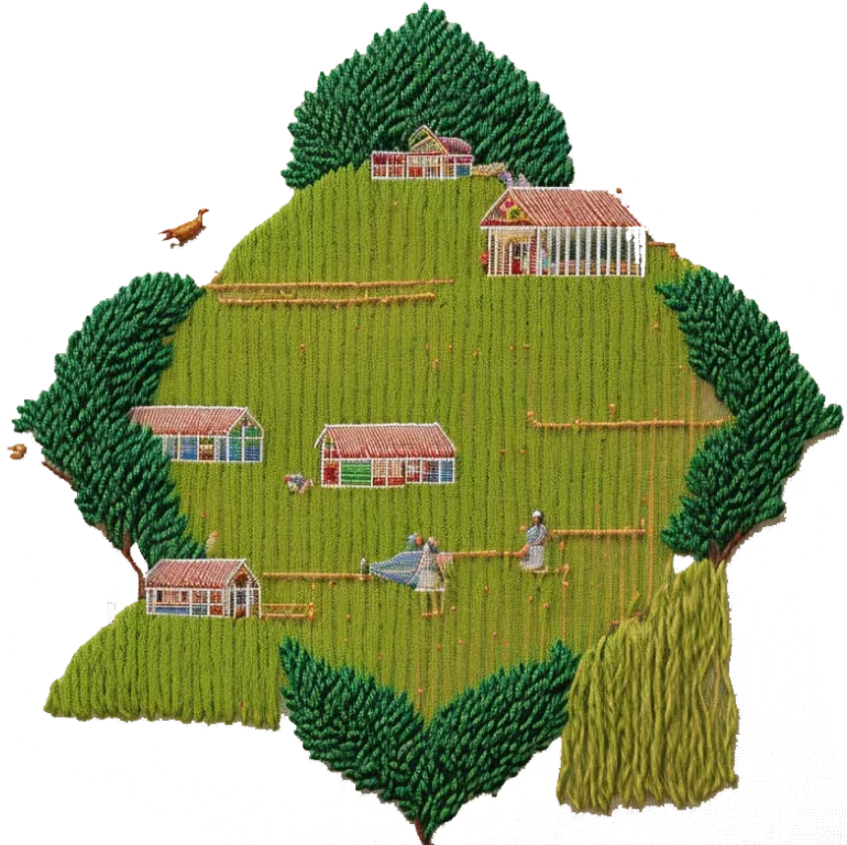 A town in a cotton thread
