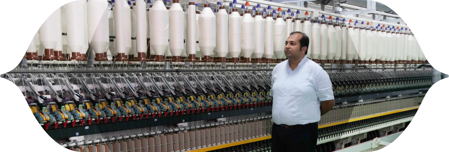 Ram Standing Near the thread Machine