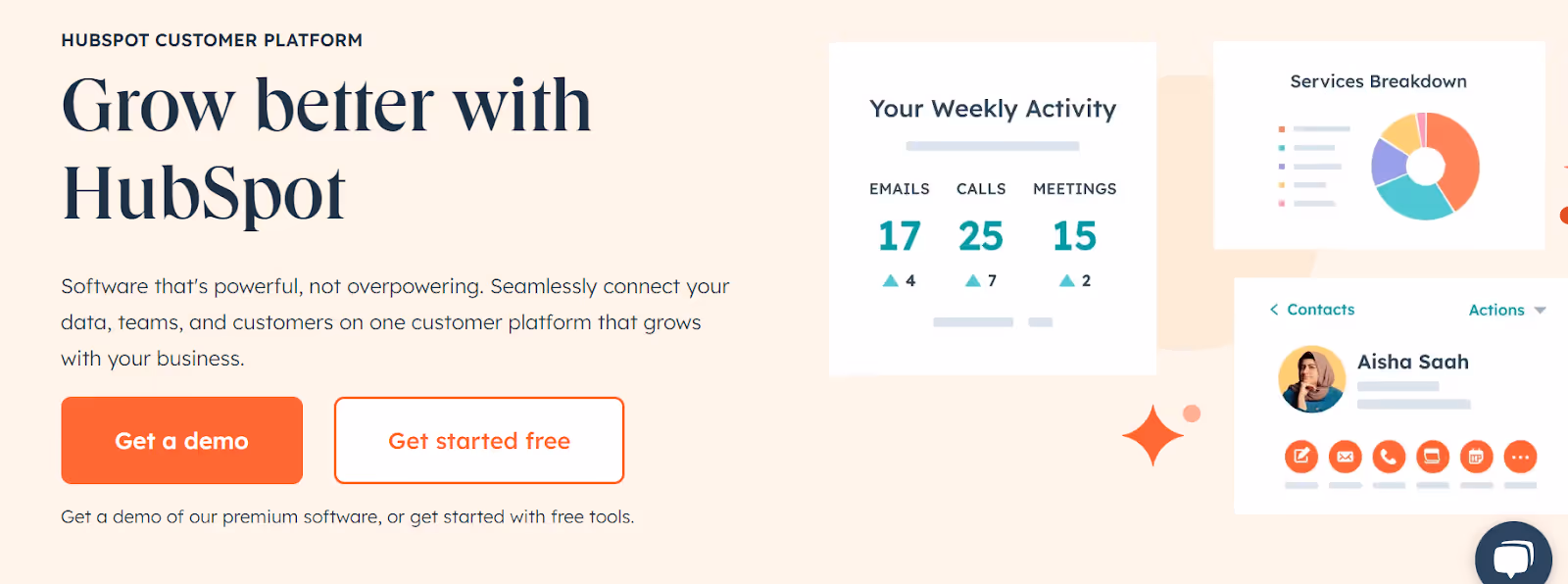  HubSpot CRM combines marketing, sales, and service tools in one place, helping you manage leads, save time with automation, and keep sales on track.