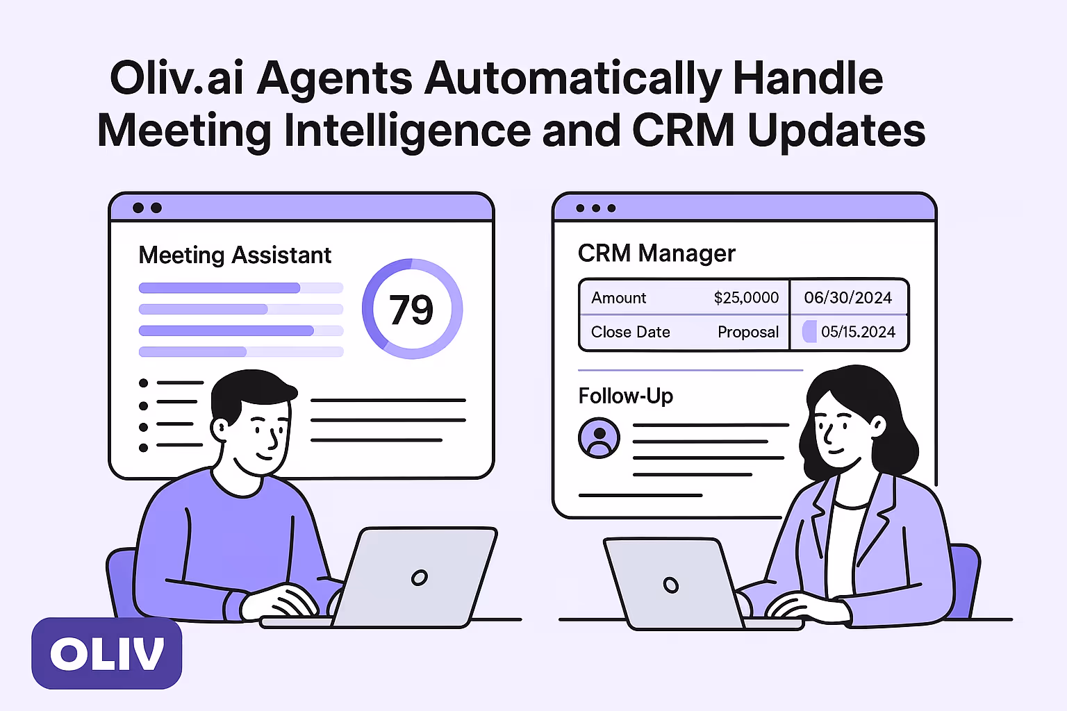 Oliv AI agents automatically generate meeting scorecards and update CRM records without manual effort