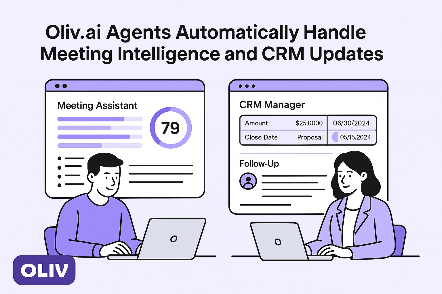 Oliv AI agents automatically generate meeting scorecards and update CRM records without manual effort