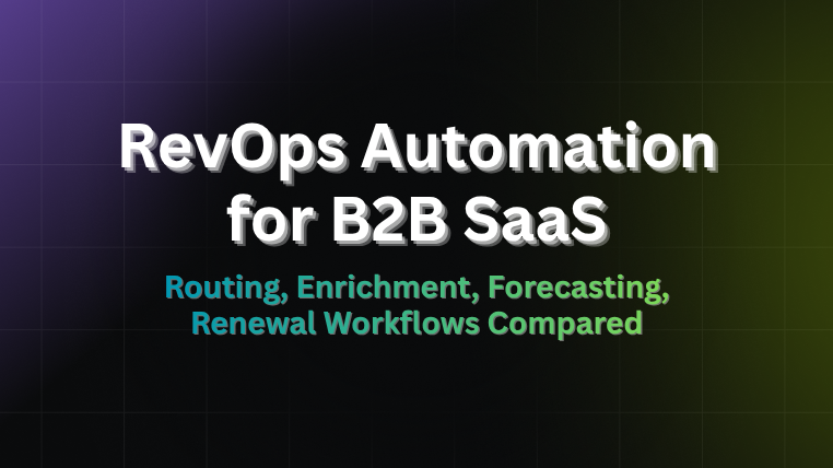 RevOps automation for B2B SaaS guide thumbnail covering routing, enrichment, forecasting, and renewal agent workflows