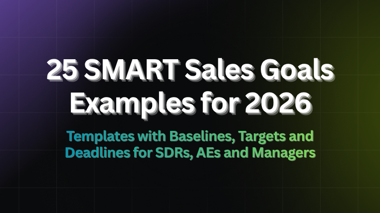 25 SMART sales goals examples for 2026 with baseline, target and deadline templates for SDRs, AEs and managers