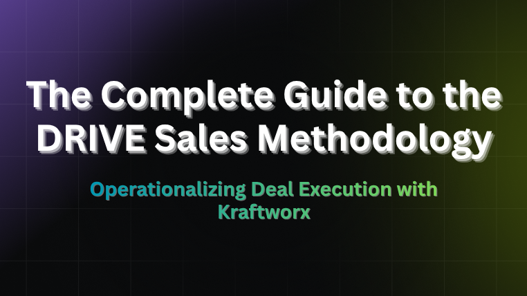 Complete guide to the DRIVE sales methodology title card on operationalizing deal execution with Kraftworx