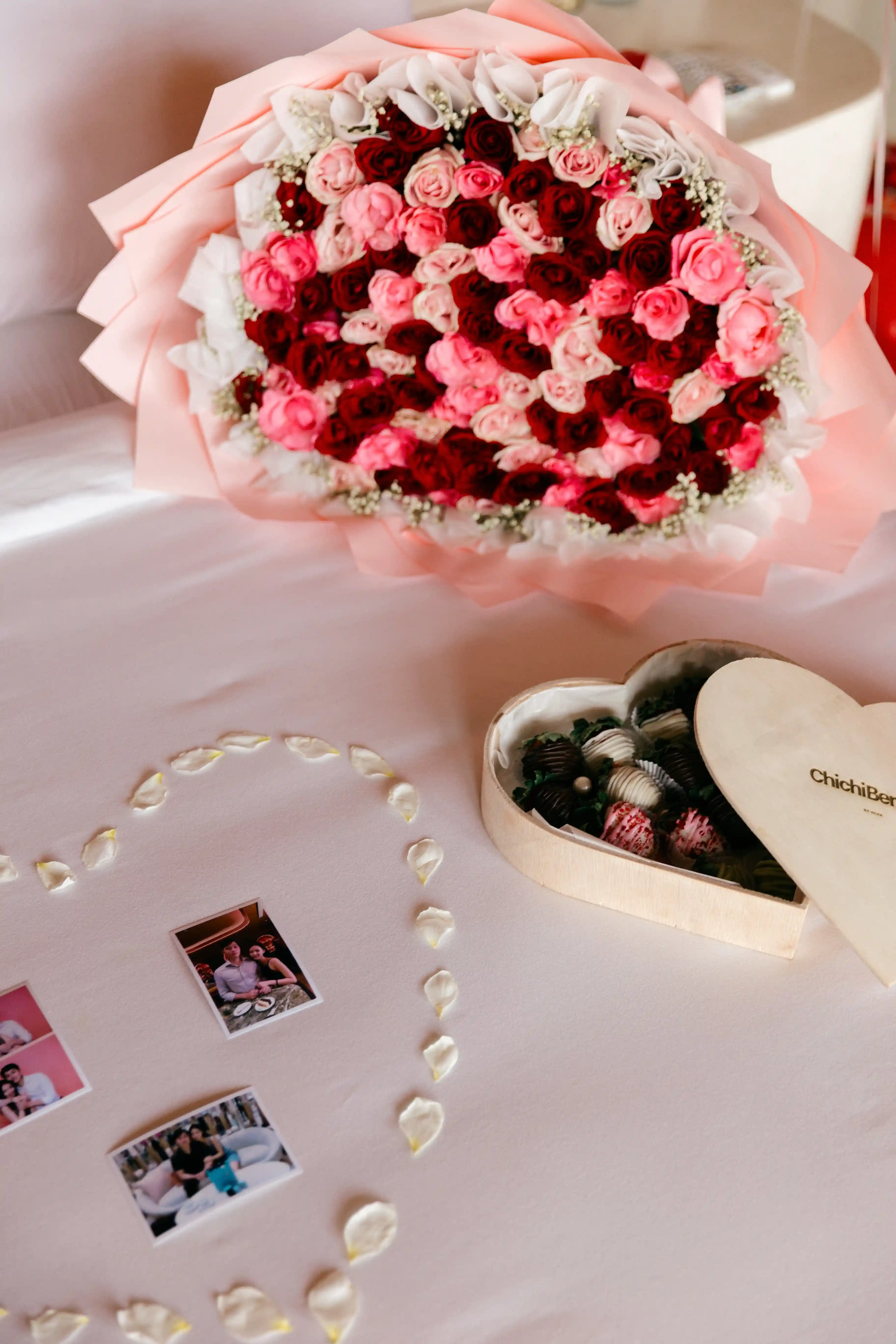 Couple kissing after engagement proposal
