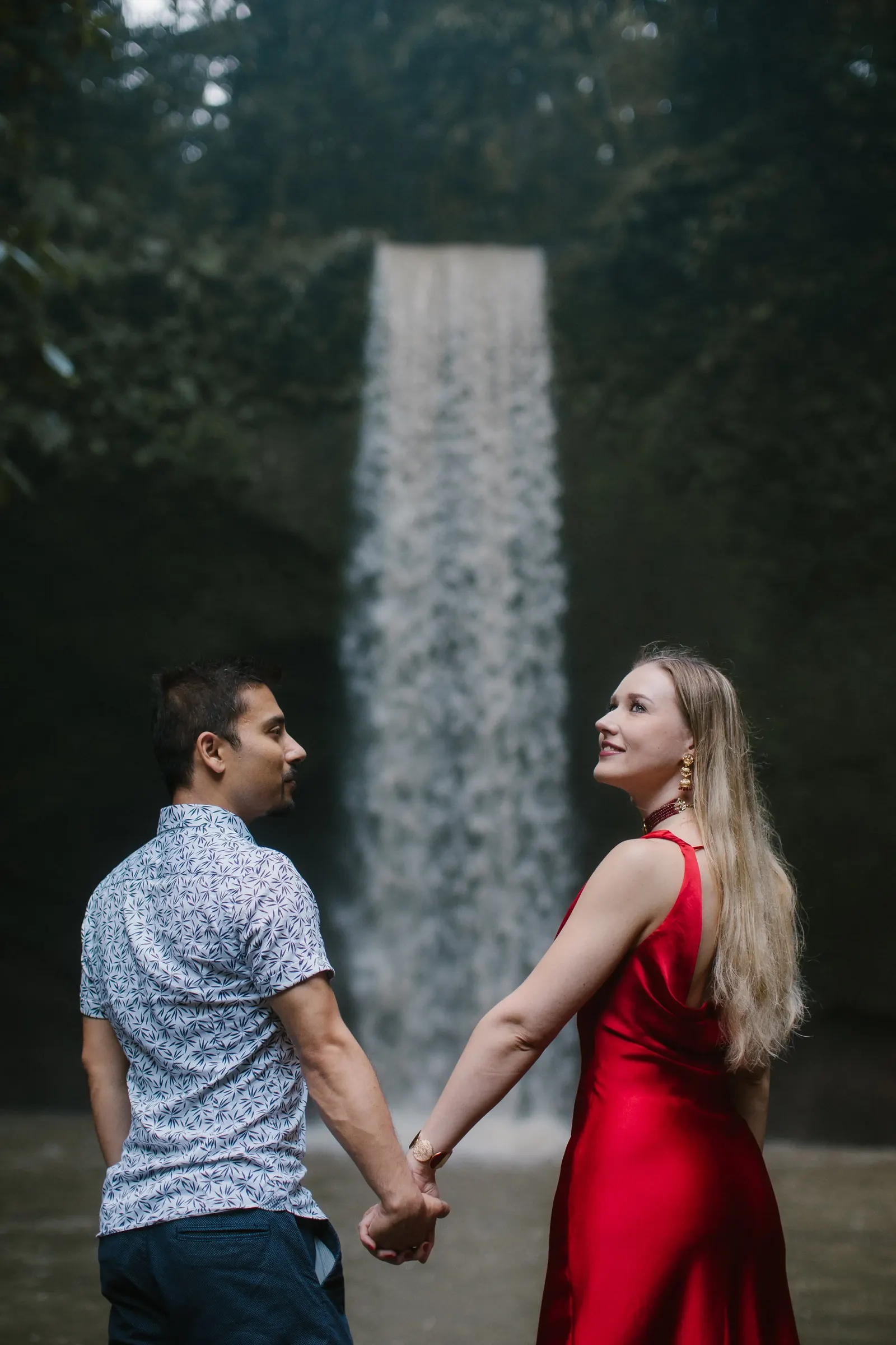 Waterfall marriage proposal in Ubud, Bali