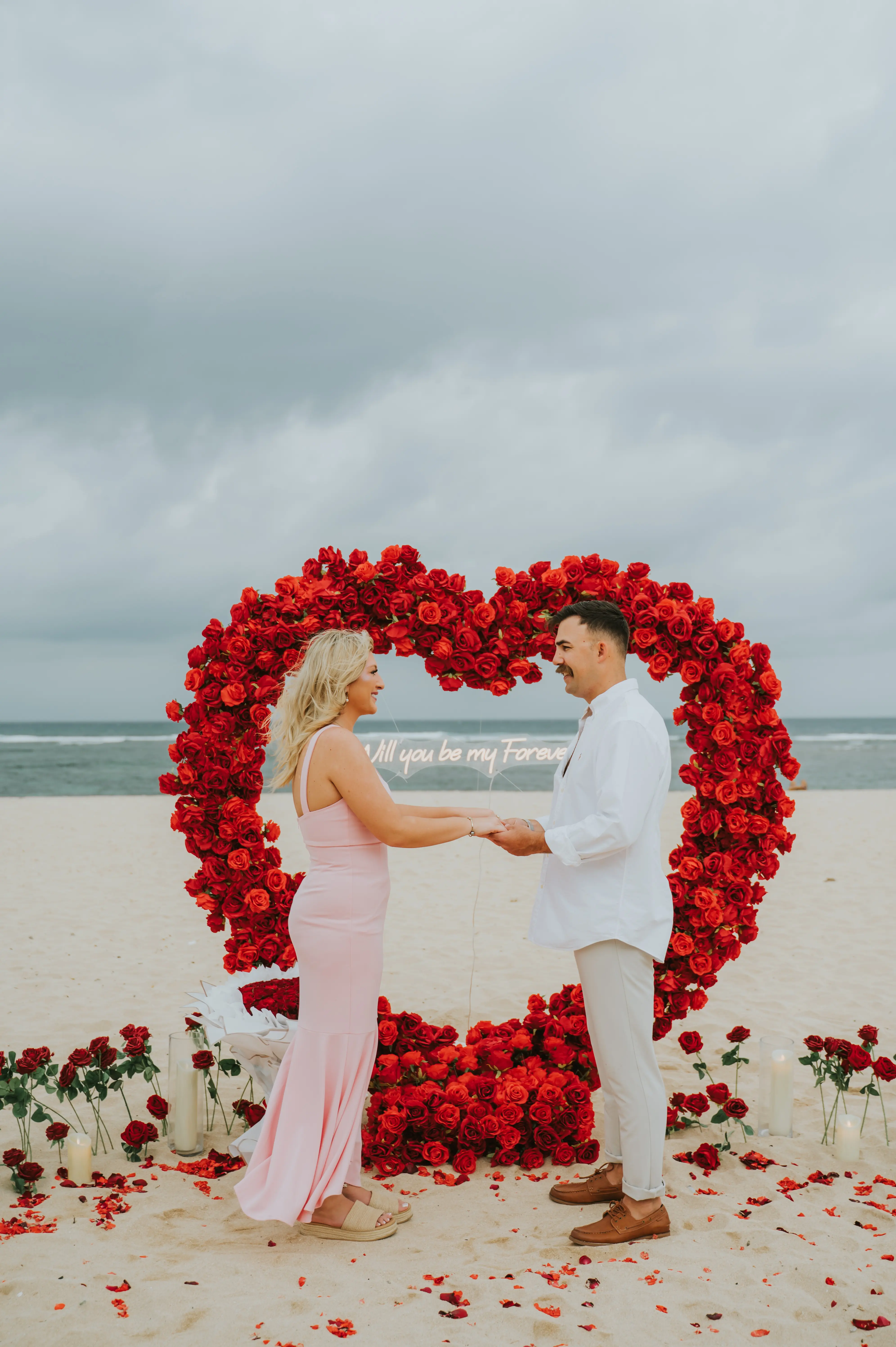 Bali beach proposal engagement