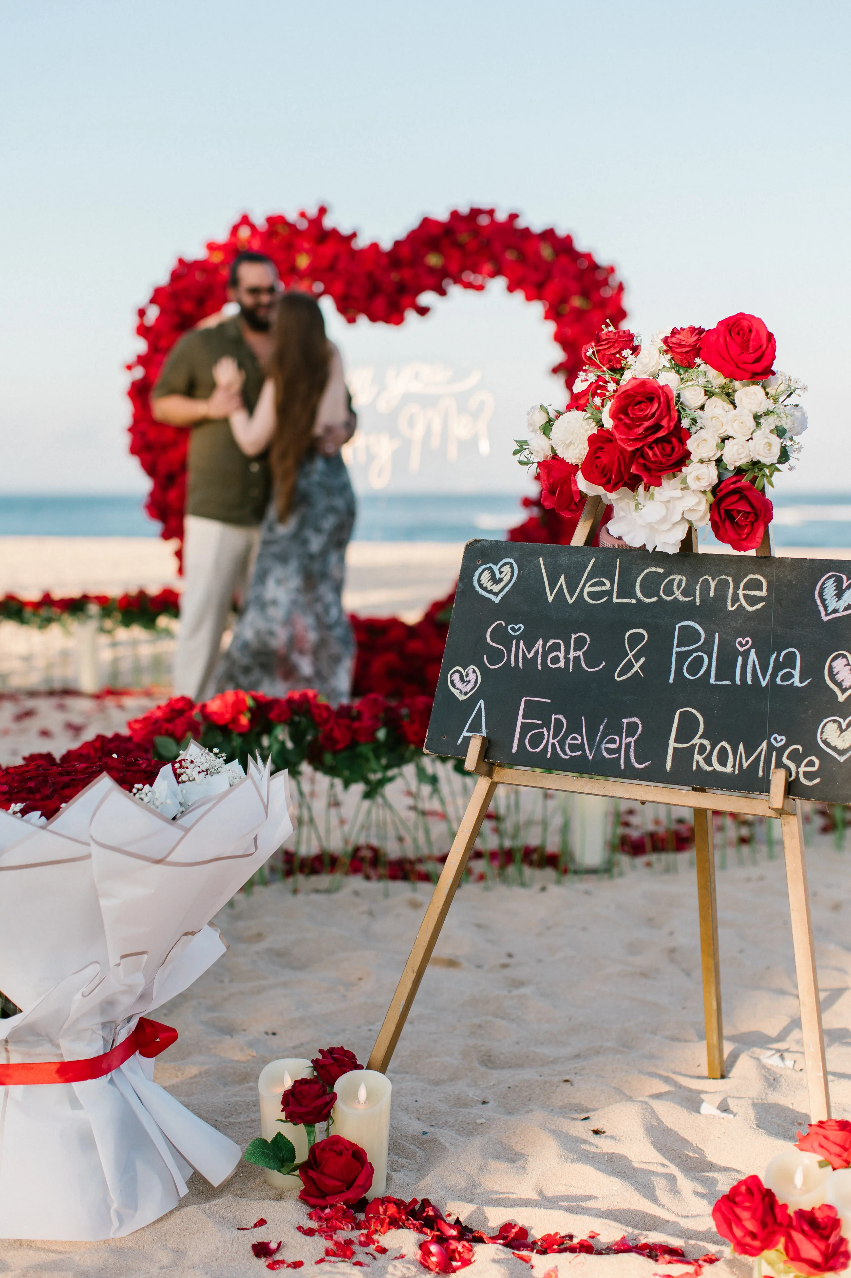 Flower arrangement for Bali beach proposal