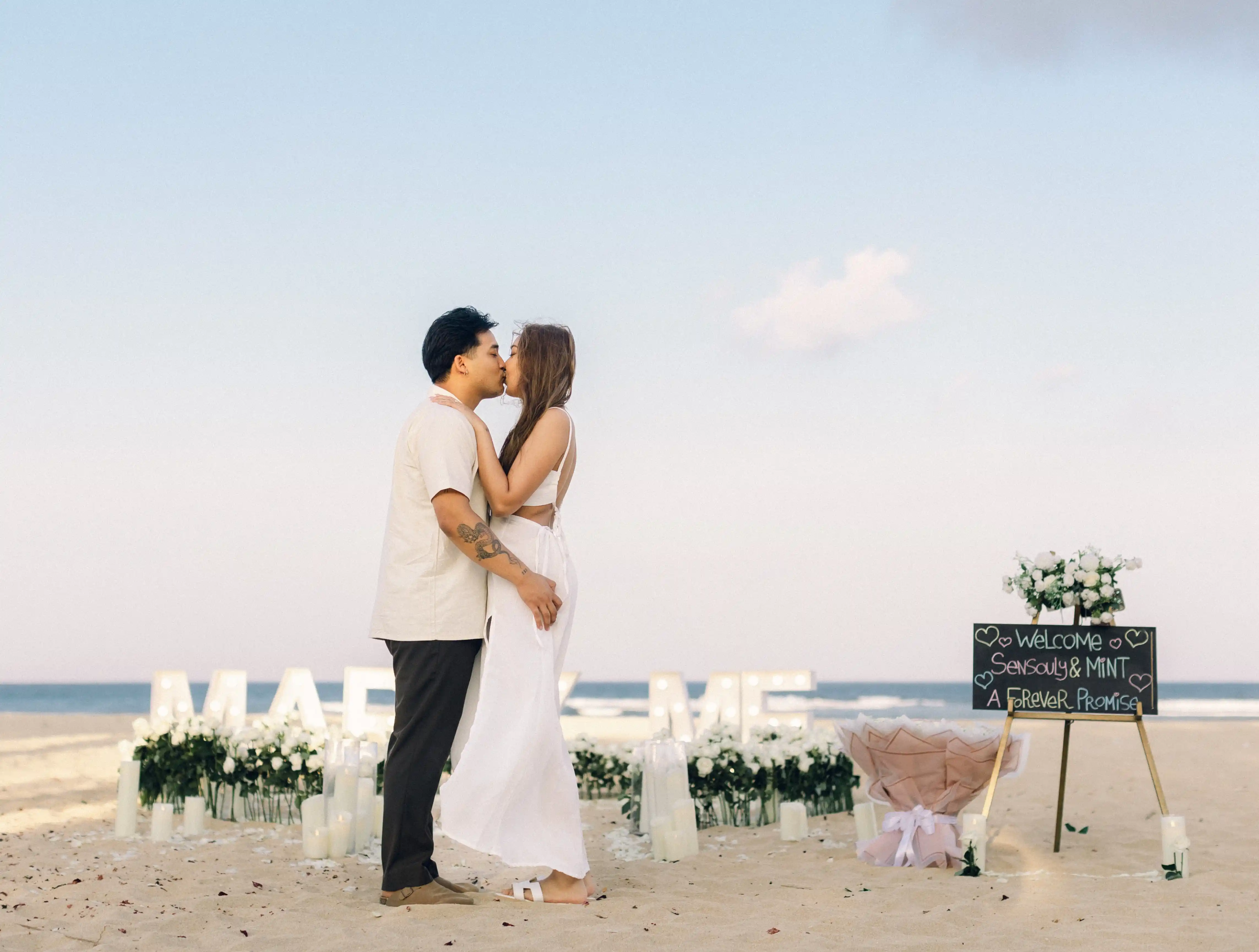 Surprise engagement in Bali with ocean view