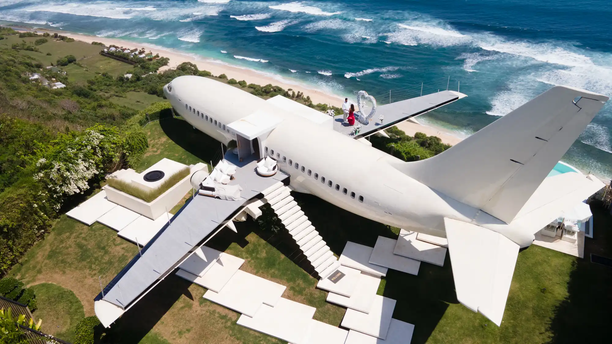 Unique marriage proposal in Bali with private jet villa and ocean view.