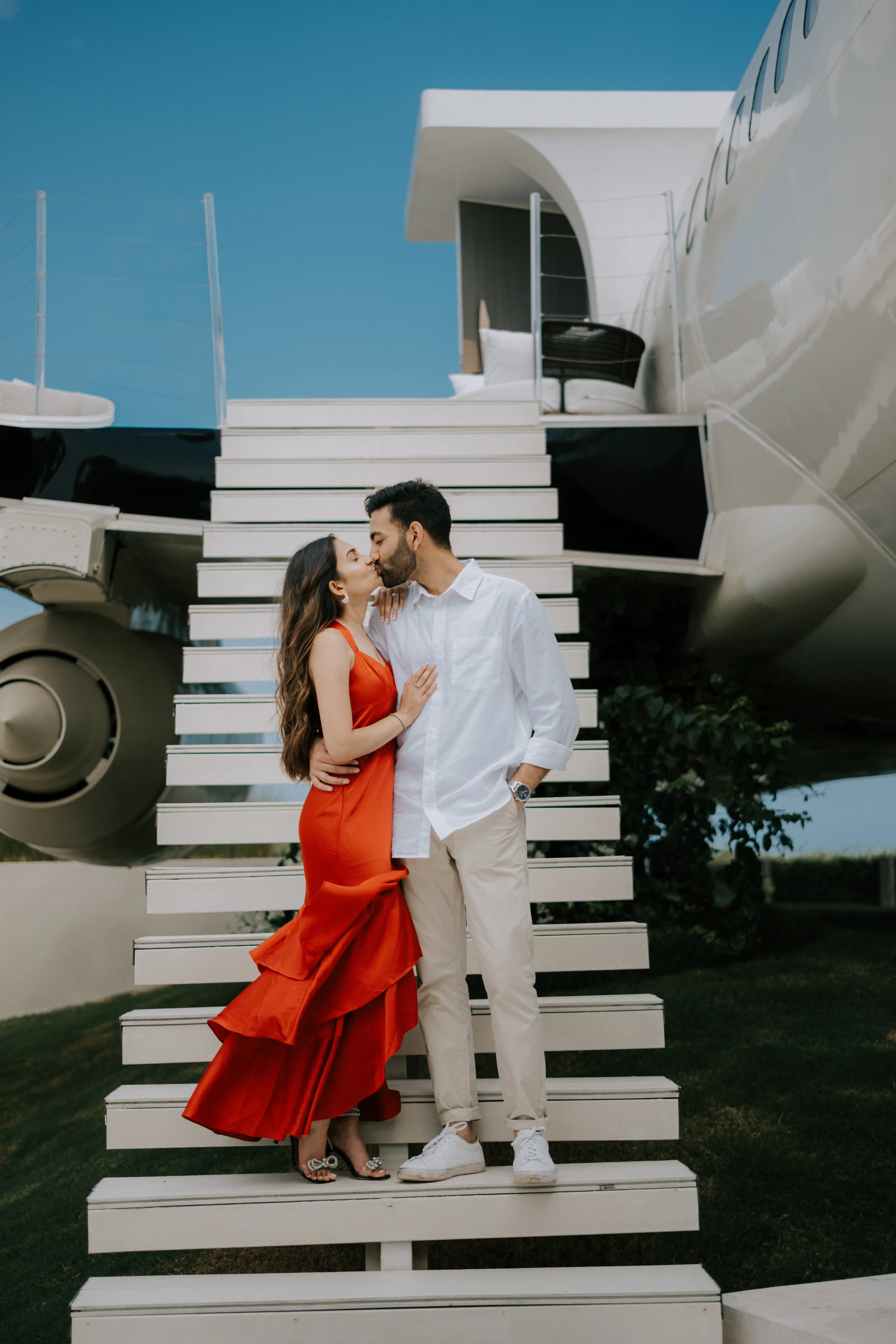 Happy couple in Bali after their romantic marriage proposal.