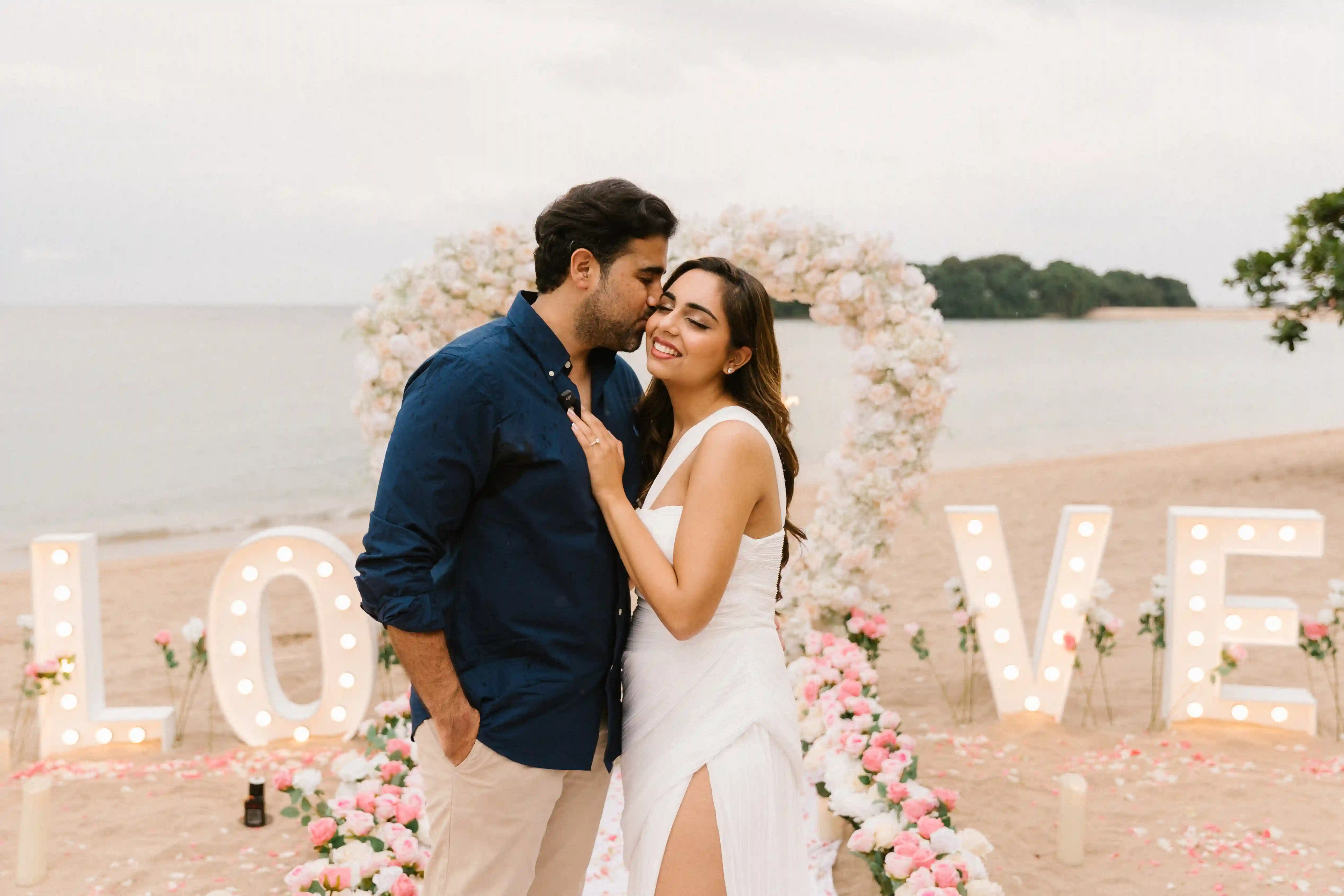Happy couple after dream engagement in bali