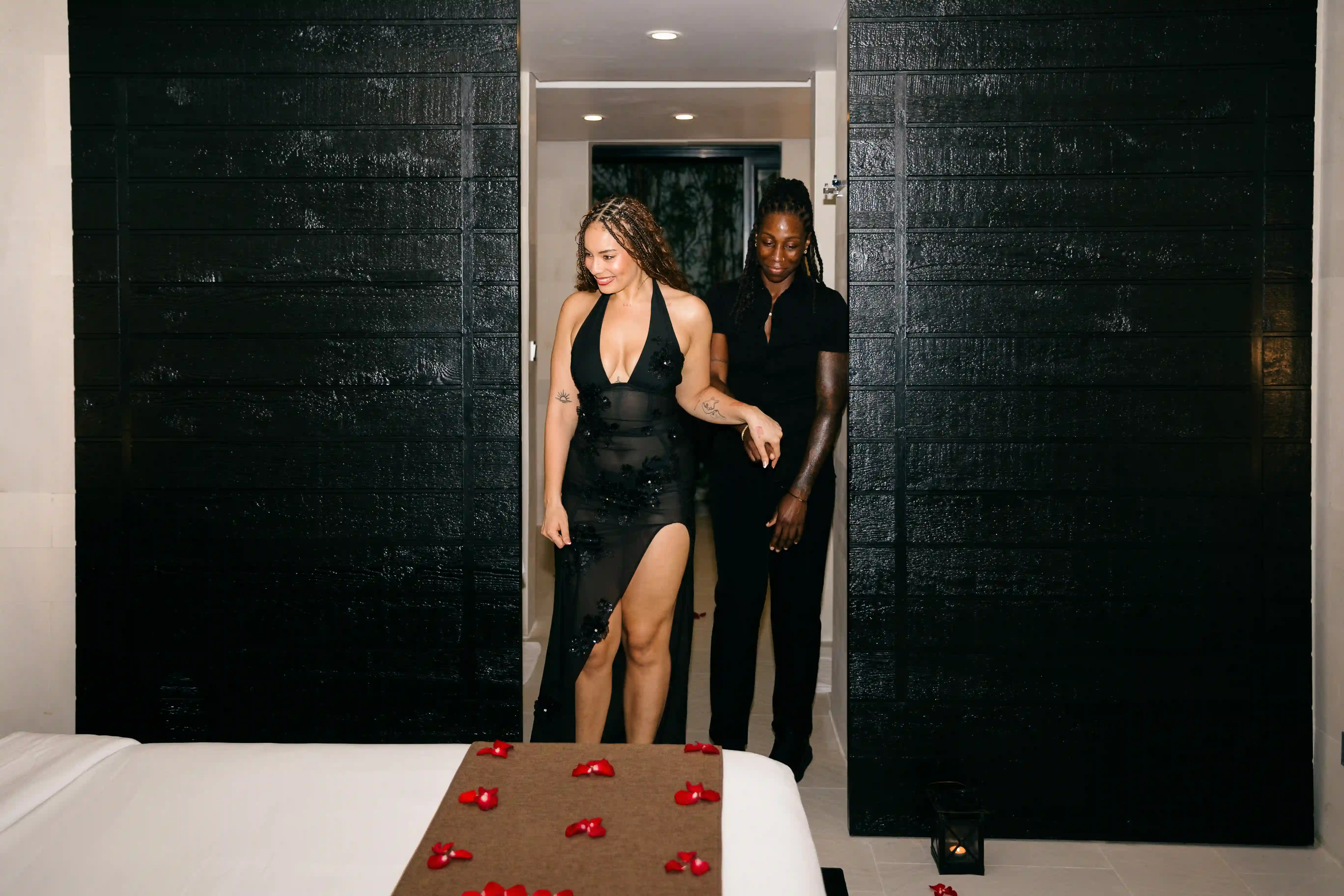 Emotional reaction during surprise proposal at Bali villa