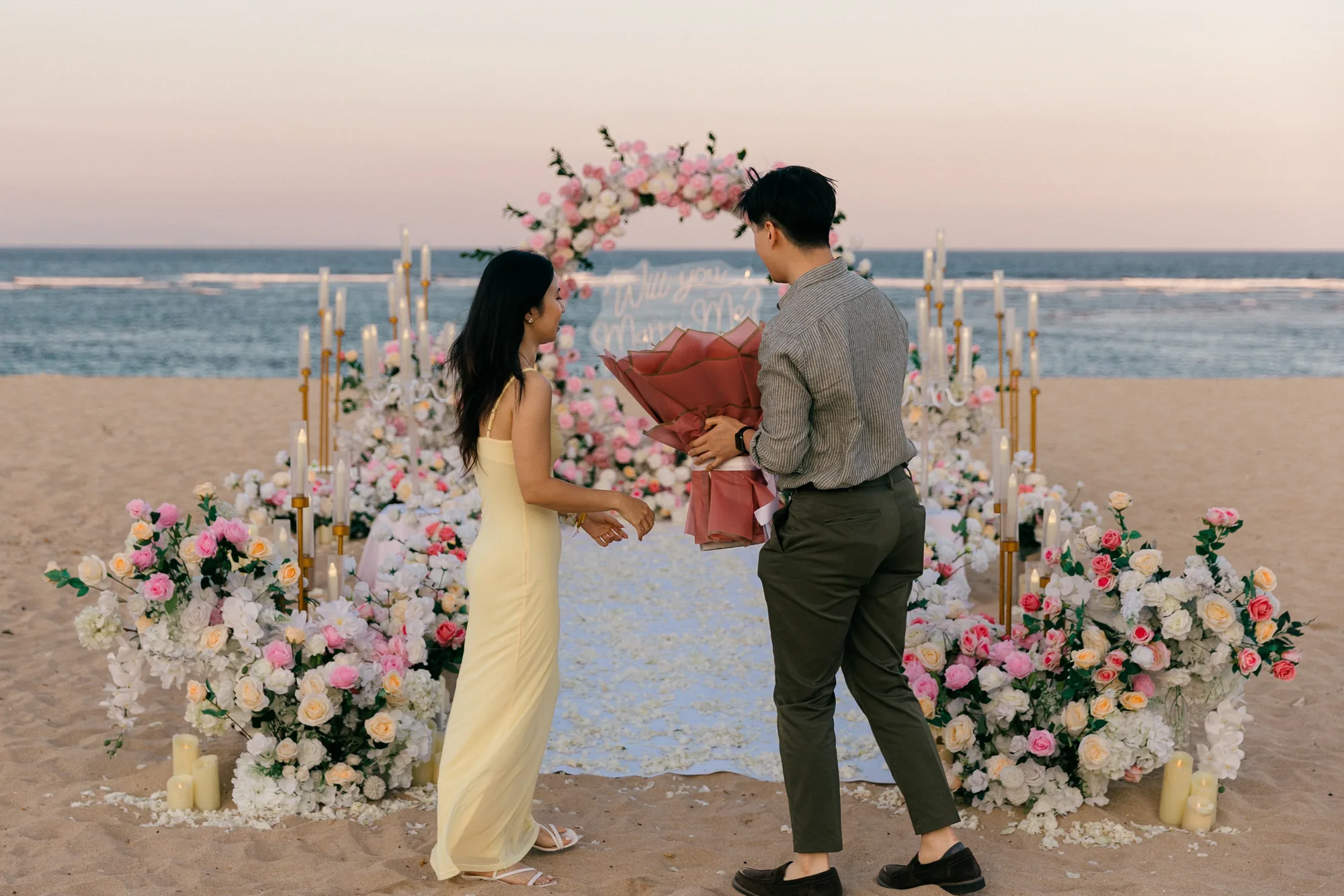 Beach Proposal in Bali at Sunset | Boris & Jaymie