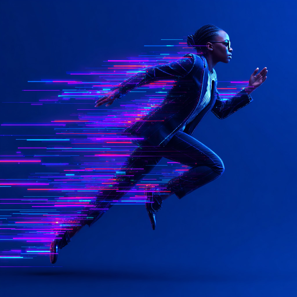 A woman running