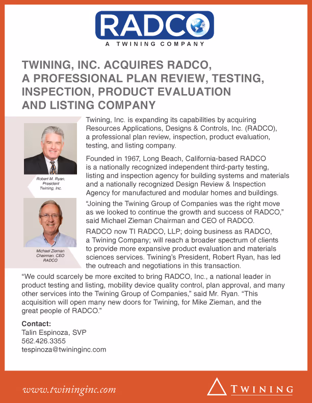 Twining acquires RADCO