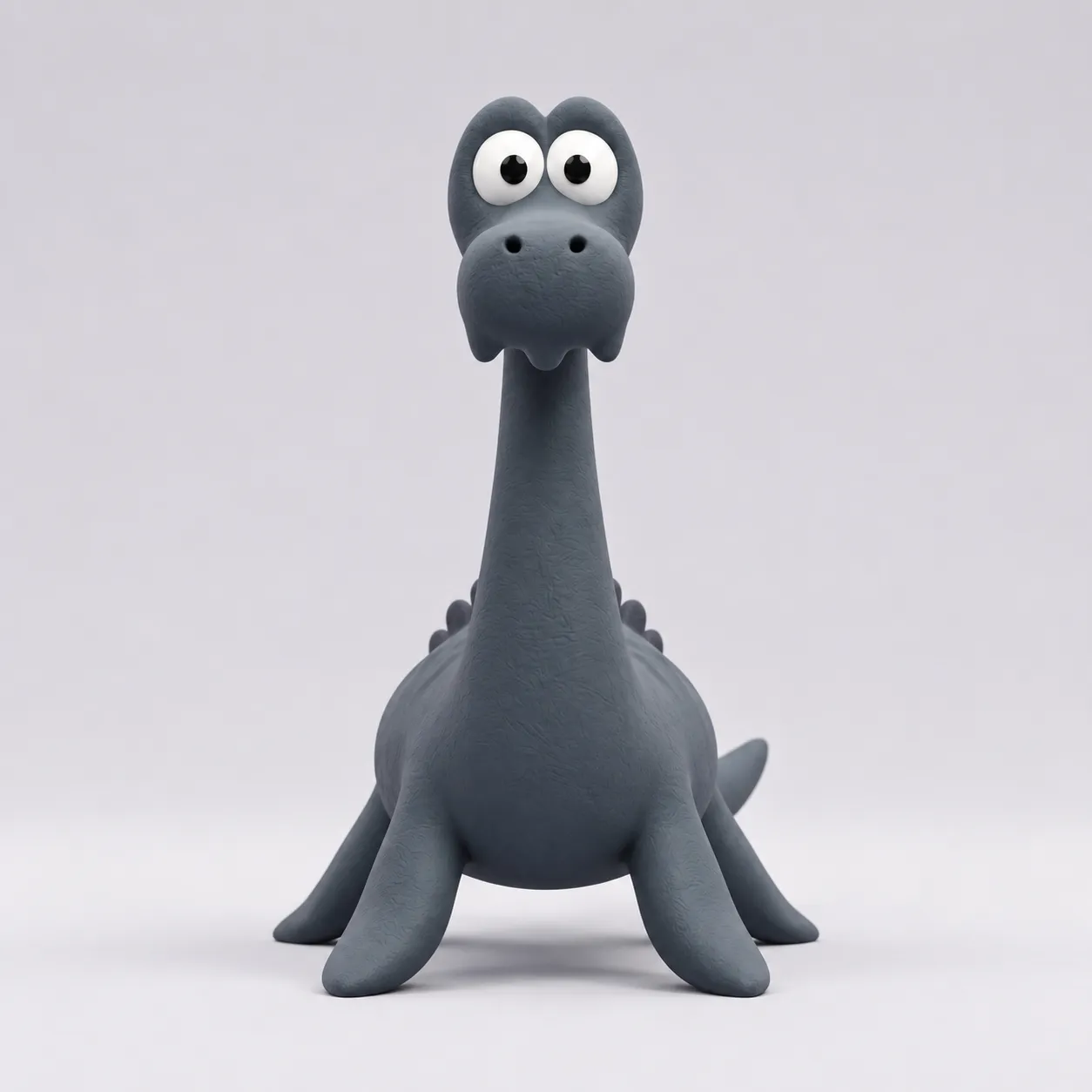Lost Nessie swimming form / front, blue-gray character study.