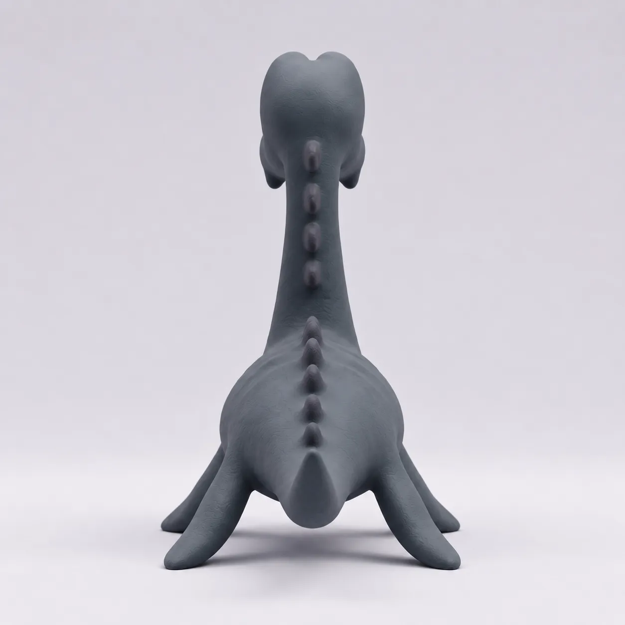 Lost Nessie swimming form / rear, blue-gray character study.
