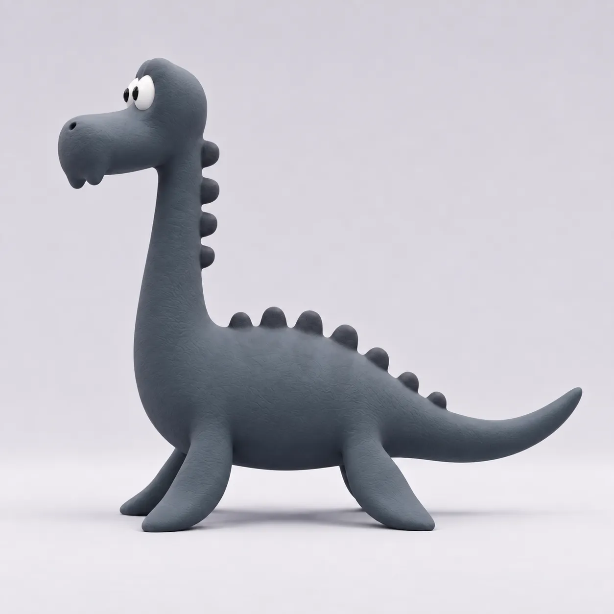 Lost Nessie swimming form / side, blue-gray character study.