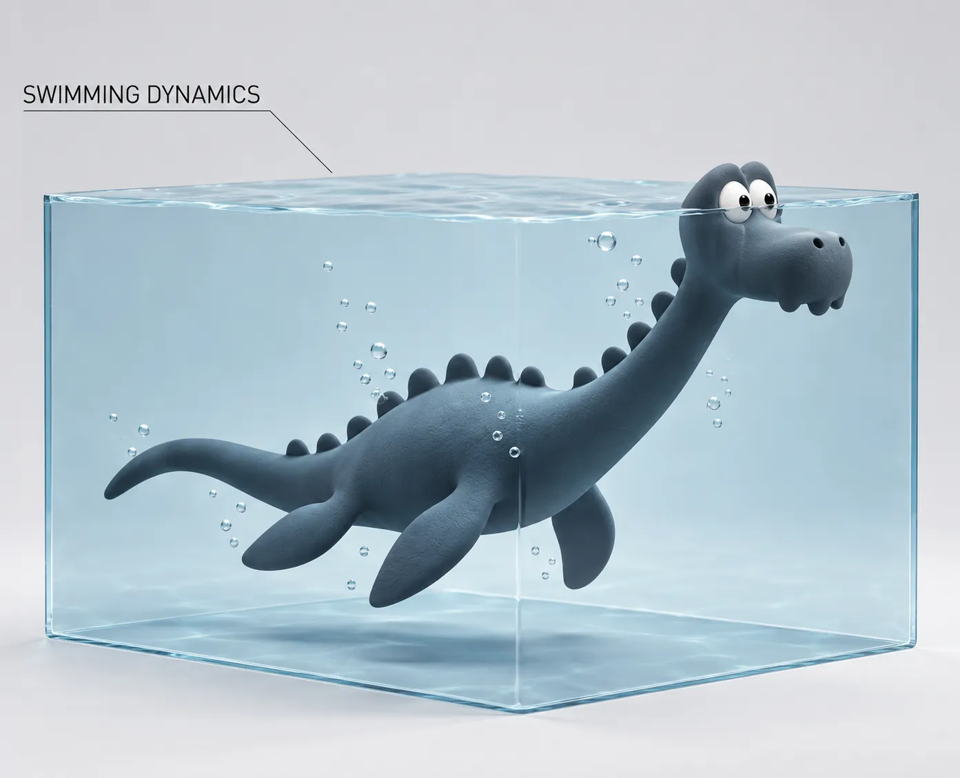 Lost Nessie — swimming dynamics mockup