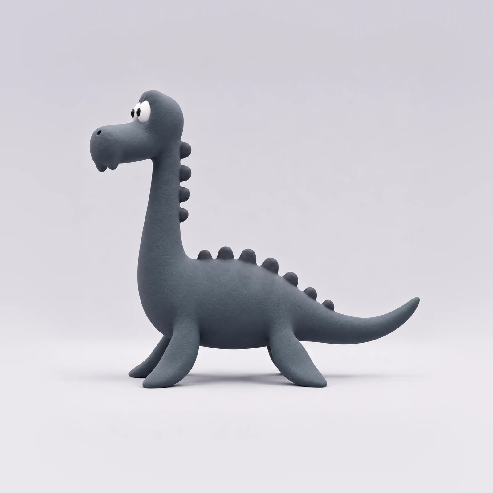 Lost Nessie standing / left profile, blue-gray character study.
