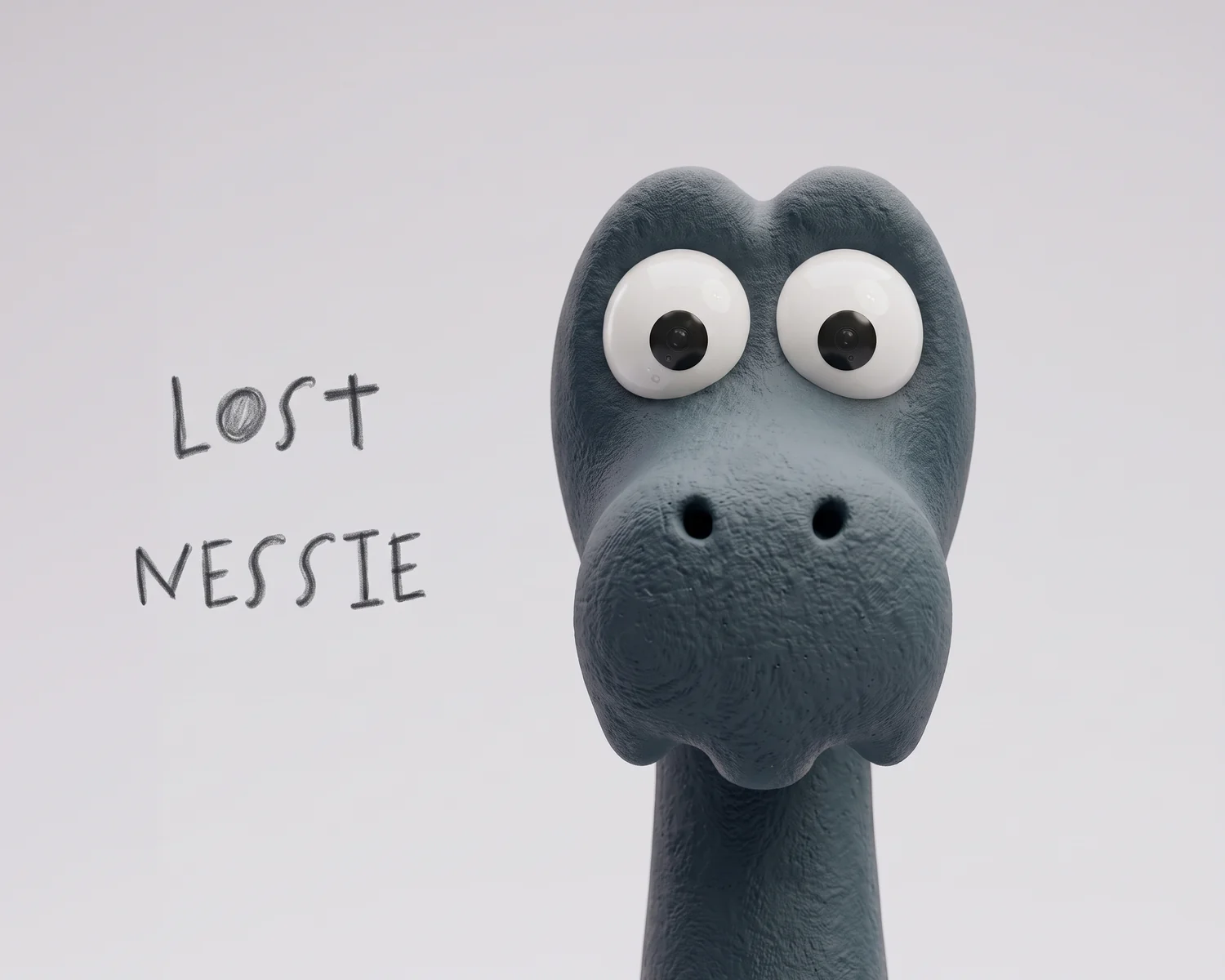Lost Nessie key art: a blue-gray long-necked creature with big glossy eyes beside the hand-lettered title.