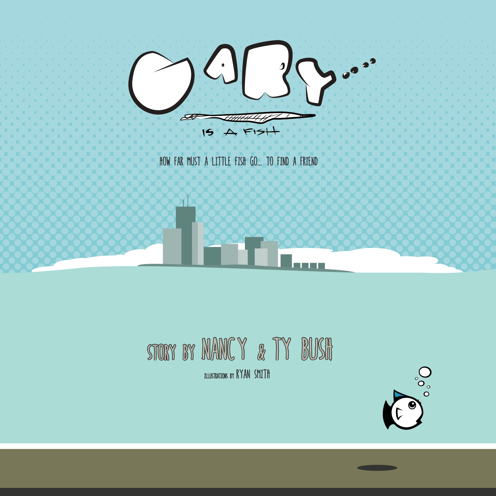 Gary is a Fish front cover: Gary swims away from the city skyline