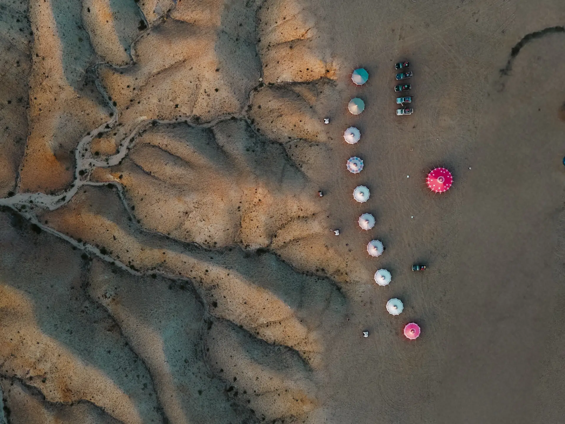 Drone shot of a frozen lake during a Nomadic Road Expedition