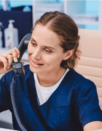 Happy Patient on the phone