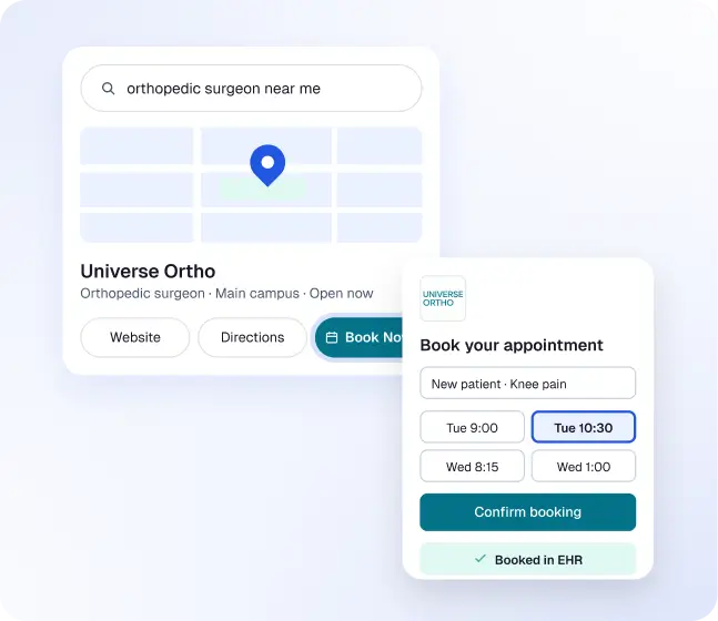 Book Now button on a Google Business Profile listing