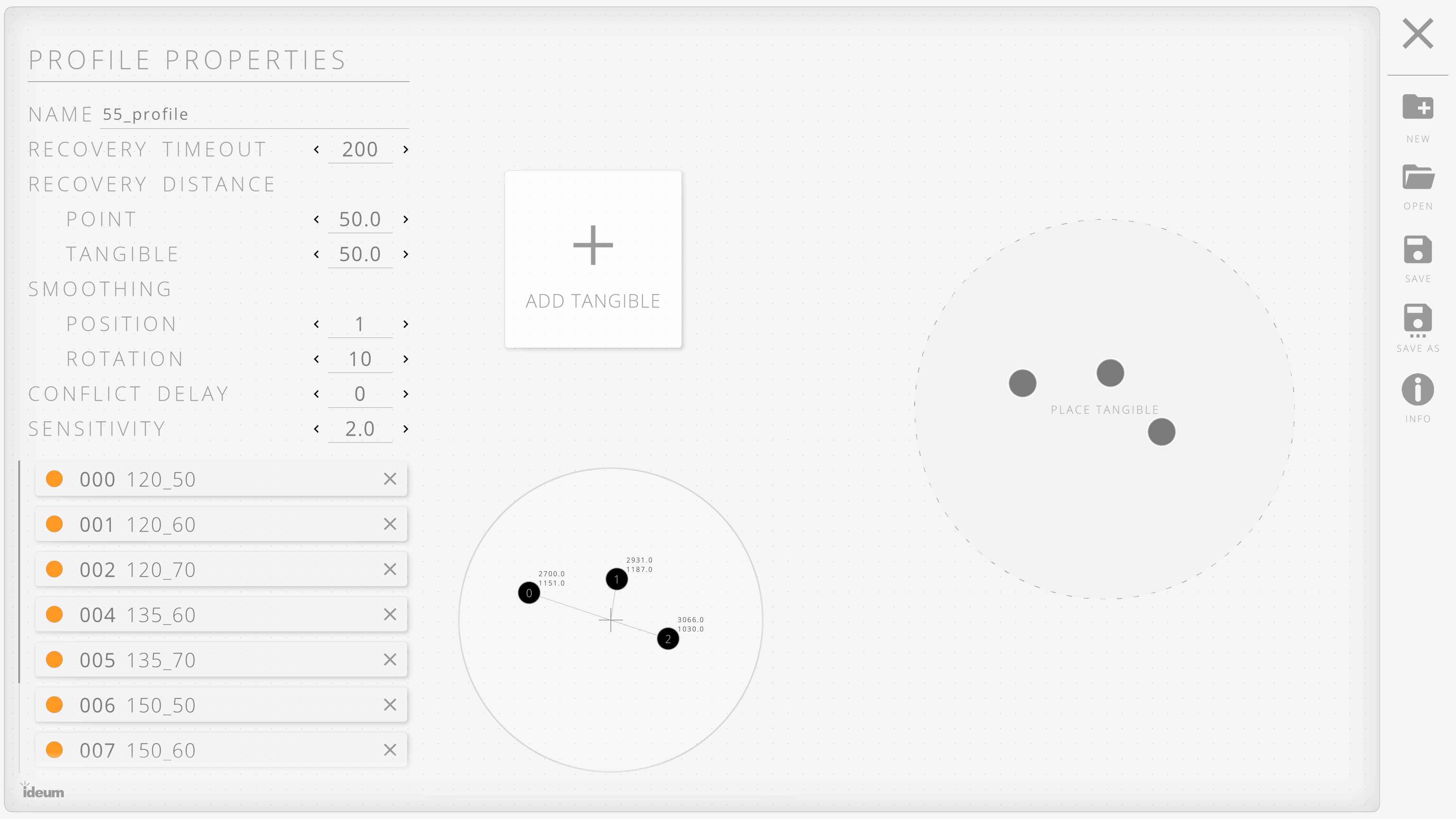 Trainer Utility interface of Tangible Engine. 