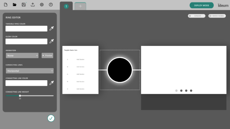 Rapid Prototyping Tool's ring edittor user interface.